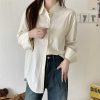 Women's Loose French Long Sleeve Polo Collar Elegant Office Shirt