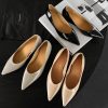 Womens Patent Leather Pointed Toe Wedge Pumps Classic Dress Shoes