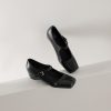 Handmade Square Toe Buckle Leather Block Heel Women Mary Janes Shoes