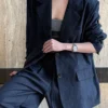 Minimalist Breathable Lyocell Linen Womens Slouchy Blazer