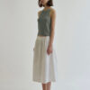 Minimalist Cotton Linen Ribbed Knit Womens Slim Fit Halter Vest