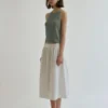 Minimalist Cotton Linen Ribbed Knit Womens Slim Fit Halter Vest