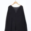 Boho Cutout Breathable Linen Lyocell Blend Womens Loose Knit Top