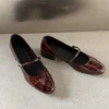 Timeless Patent Leather Womens Buckled Low Heel Mary Jane Shoes