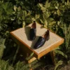 Timeless Crinkled Sheepskin Womens Square Toe Block Heel Loafers