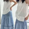 French Riviera Breathable Linen Lyocell Womens Halter V Neck Top
