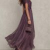 Timeless Lace Trim Cinched Waist Womens Maxi Dress
