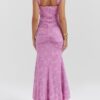Timeless Jacquard Knit Womens Square Neck Mermaid Maxi Dress