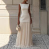 Timeless Pleated Womens Sleeveless Top And Maxi Skirt Co Ord Set