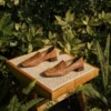 Timeless Crinkled Sheepskin Womens Square Toe Block Heel Loafers