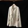 Timeless Sustainable Linen Blend Ruched Waist Utility Shirt Jacket