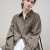 Minimalist Breathable Linen Lyocell Womens Long Sleeve Shirt