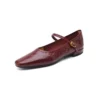 Timeless Sustainable Sheepskin Womens Block Heel Mary Jane Shoes
