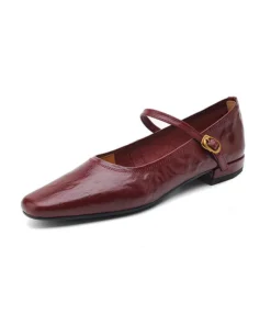 Timeless Sustainable Sheepskin Womens Block Heel Mary Jane Shoes
