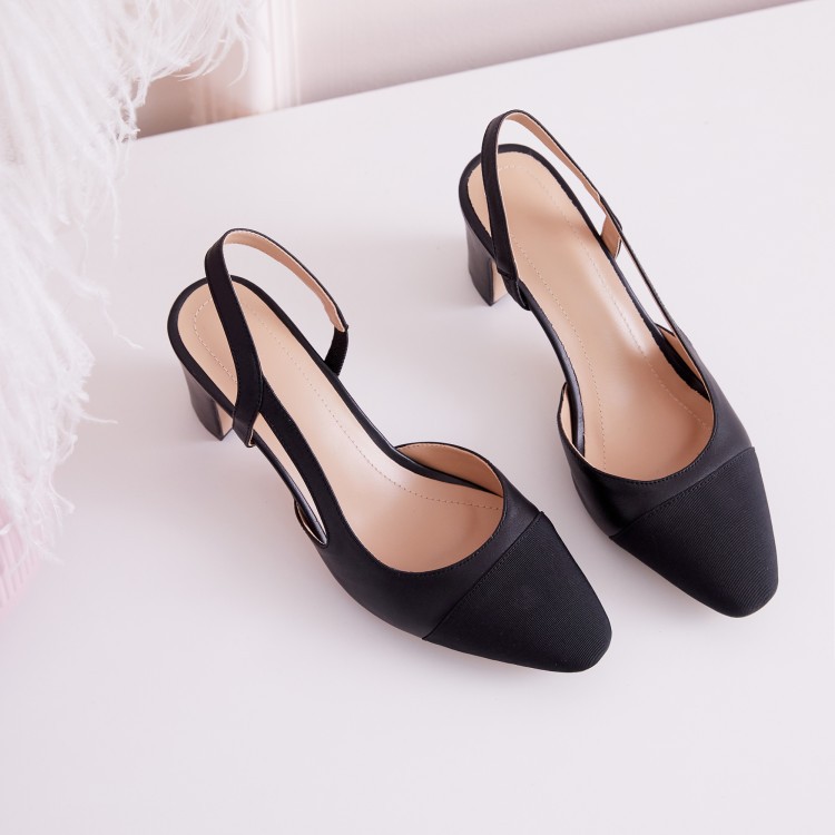 Timeless Colour Block Cowhide Womens Closed Toe Slingback Sandals