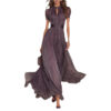 Timeless Lace Trim Cinched Waist Womens Maxi Dress