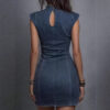 Street Style Cut Out Stretch Denim Womens Bodycon Mini Dress