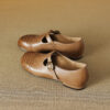 Timeless Woven Toe Genuine Leather Womens Mary Jane Flats