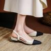 Timeless Colour Block Cowhide Womens Closed Toe Slingback Sandals