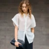 Minimalist Commuter Breathable Sheer Ramie Short Sleeve Shirt