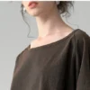 Minimalist Washed Cotton Womens Loose Short Sleeve Crew Neck T Shirt