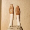 Timeless Crinkled Sheepskin Womens Square Toe Block Heel Loafers
