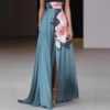 Timeless Floral Print Womens Halter Maxi Evening Dress