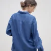 Minimalist Breathable Linen Lyocell Womens Long Sleeve Shirt