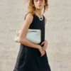 Minimalist Scalloped Edge Linen Blend Womens Sleeveless Midi Dress