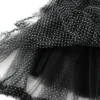 French Riviera Polka Dot Mesh Frilled Womens Tiered Maxi Skirt