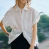 Minimalist Commuter Breathable Sheer Ramie Short Sleeve Shirt
