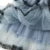 French Riviera Polka Dot Mesh Frilled Womens Tiered Maxi Skirt