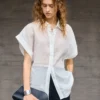 Minimalist Commuter Breathable Sheer Ramie Short Sleeve Shirt