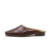 Minimalist Woven Genuine Leather Womens Square Toe Flat Mules