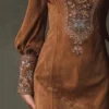 Boho Embroidery Stretch Polyester Womens Long Sleeve Mini Dress