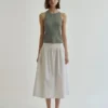 Minimalist Cotton Linen Ribbed Knit Womens Slim Fit Halter Vest