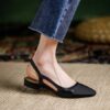 Timeless Colour Block Cowhide Womens Closed Toe Slingback Sandals