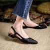 Timeless Colour Block Cowhide Womens Closed Toe Slingback Sandals