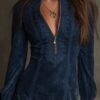 Boho Embroidered Lace Stretchy Polyester Womens Long Sleeve Mini Dress