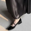 Timeless Patent Leather Womens Buckled Low Heel Mary Jane Shoes