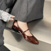 Timeless Patent Leather Womens Buckled Low Heel Mary Jane Shoes