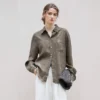 Minimalist Breathable Linen Lyocell Womens Long Sleeve Shirt