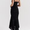 Timeless Jacquard Knit Womens Square Neck Mermaid Maxi Dress