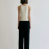 Minimalist Cotton Linen Ribbed Knit Womens Slim Fit Halter Vest