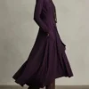 Timeless Stretchy Polyester Womens Turtleneck Irregular Hem Maxi Dress