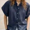 Minimalist Commuter Breathable Sheer Ramie Short Sleeve Shirt