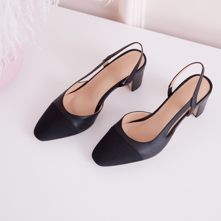 Timeless Colour Block Cowhide Womens Closed Toe Slingback Sandals