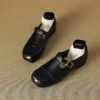 Timeless Woven Toe Genuine Leather Womens Mary Jane Flats