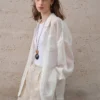 Minimalist Breathable Sheer Ramie Loose Long Sleeve Shirt