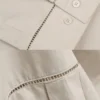 Minimalist Ladder Stitch Cotton Womens Loose Long Sleeve Shirt